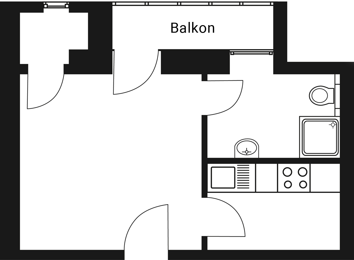 Appartement auf Zeit Dortmund: Möbliertes 24 m² Apartment der Kategorie